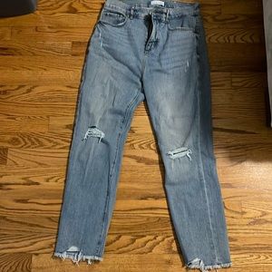 LOFT light washed high waist straight crop jeans. Size 2 (26). Barely worn.